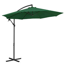 Novonova - Ombrellone inclinabile, da giardino, da esterno, in poliestere e struttura metallica, altezza 2,6 m, diametro 2,9 m, SY-PS630, colore: Verde
