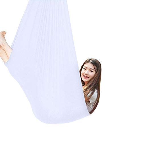 LICHUXIN - Amaca sensoriale per bambini, per terapia interna, dondolo, coccola, dondolo, effetto calmante sul bambino con esigenze speciali (colore: bianco, dimensioni: 100 x 280 cm)