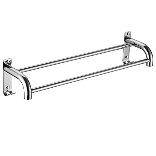 Portasciugamani Porta Asciugamani Mensole Cucine Acciaio Inox con Gancio Appendiabiti a Muro Doppio da Bagno 60 cm