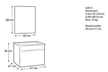 Mobile con lavabo piccolo - 1 anta a ribalta con maniglia a gola, specchio e lavabo in vetro. cm. 61 x 47 x 190h. Ideale per bagni di piccole dimensioni. (STMB)