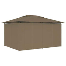 Festnight Gazebo da Giardino con Tende, Gazebo da Esterno, Tenda da Party, Gazebo Professionale 4x3 m Grigio Talpa 180 g/m²