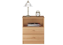 Erst-Holz Solido alto comodino in Faggio massello con 2 cassetti e ripiano aperto 90.20-K35