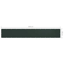vidaXL Paravento da Balcone Verde Scuro 90x600 cm Tessuto Oxford