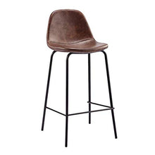 LWW Sgabelli, cuoio elegante Home Décor Iron Art Sgabelli Pu sedile imbottito con schienale, poggiapiedi Pianale da cucina seggiolone,Seduto altezza: 65cm,Seduto altezza: 65cm