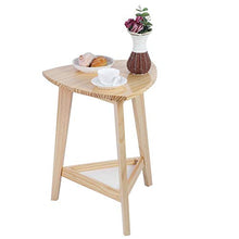 EBTOOLS - Comodino triangolare, con 2 livelli in legno, stabile, comodino, consolle per corridoio, soggiorno, camera da letto, ufficio, stile moderno