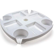 Vassoio per ombrellone da spiaggia con portabicchieri per dispositivi mobili e vassoio per snack per patio, giardino, piscina, spiaggia, ombrello rotondo in plastica da 43,2 cm