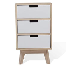 Mobili Rebecca® Comodino Cassettiera 3 Cassetti Legno Bianco Marrone Chiaro Bagno Entrata (Cod. RE6190)