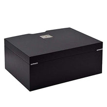 L-YINGZON Portasigarette A Forma di U Arco di Pura visualizzazione Nero Opaco Retro Design Cedar Cigar Box igrometro