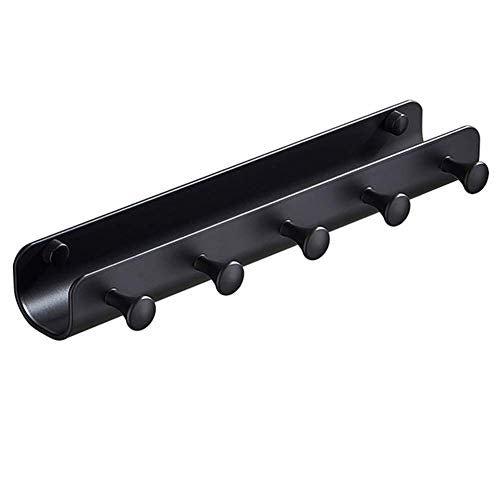 NHLBD Mensola da Bagno, mensola portaoggetti - Bagno Bagno Rack Chrome Nero Compact Shelf Rettangolare da Cucina (27.5x4.5x4cm) partizione Bagno