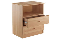 Erst-Holz Solido alto comodino in Faggio massello con 2 cassetti e ripiano aperto 90.20-K35