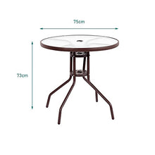 ARONTIME - Set di mobili da giardino in rattan, 6 pezzi, mobili da giardino in vimini, tavolino da giardino, mobili da giardino, set da tavolo rotondo
