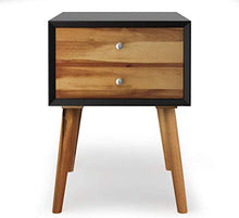 DREAMADE Comodino in Legno con 2 Cassetti, Comodino Piccolo per Camera da Letto, in Stile retrò, Tavolino Multiuso con 4 Gambe per Risparmiare Spazio, 40 x 40 x 59 cm