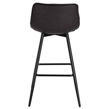 WOLTU BH249an-2 Sgabelli da Bar Stile Industriale Alta Sedia da Cucina in Ecopelle Antracite Gambe in Metallo 2 Pezzi