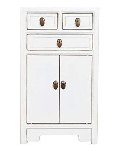 Fine Asianliving Armadio Cinese Bianco L44xP42xA77cm