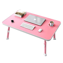 Tavolino Alzabile Scrivania per Laptop, Tavolo da Letto, Scrivania in Piedi Letto Pieghevole per Vassoio di Servizio per La Colazione per (Color : Pink, Size : 60 * 40 * 33cm)