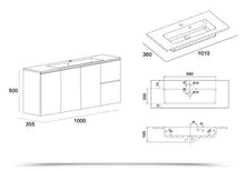 Bagno Italia Arredo Bagno da 100 cm sospeso mobile con lavandino 2 colori bianco grigio talpa I