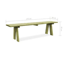 GOTOTOP Panca da Giardino 170 x 38 x 45 cm in Legno di Pino Impregnato,Resistente agli Agenti Atmosferici e Adatto per Esterno