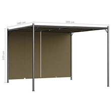 vidaXL Gazebo da Giardino con Tetto Retrattile 3x3 m Talpa 180 g/m²