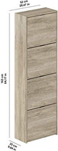 MYYINGELE Scarpiera/Armadio/Organizer a   4 Ante 25 x 52 x 163 cm   Effetto Rovere Marrone Chiaro