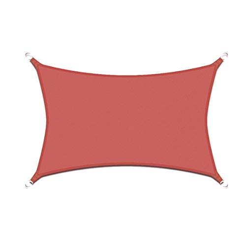 CLJ LWY Tenda da Sole Tenda da Sole Tenda da Sole Tenda da Sole per Feste da Giardino all'aperto Resistenza all'Acqua Anti UV Tessuto Oxford Ruggine Quadrato Rosso Rettangolo Triangolo (3x3x4,3m)