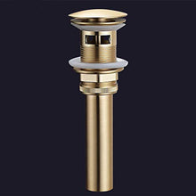 SHDJYR Scarico a Scomparsa per lavabo da Bagno Vaso per lavabo Vanity Oro Spazzolato Kit di Ricambio per assemblaggio in Ottone Massiccio Tappo Flip Top Troppopieno con Pop-up