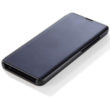Saceebe Compatibile con Huawei P30 pro Custodia pelle Cover a libro Specchio Mirror effect Electroplating Plating Portafoglio Flip Case Custodia in pelle Anteriore e posteriore Bumper Cover,nero