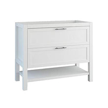 Randalsa - Mobile da bagno, larghezza 100 cm, stile classico a pavimento Kansas | Bianco opaco | Maniglia argento anticato | 101 x 89 x 46 cm Mobile + lavabo in ceramica | 2 cassetti