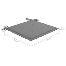 Tidyard Set di 6 Cuscini per Sedia 50x50x4 cm da Interni ed Esterno in Tessuto,Cuscino da Pavimento,Sedia Cucina da Giardino,Grigio