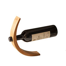 GOUO@ Supporto per Singola portabottiglie Vino, Auto Equilibrio Design, Magica Portabottiglie, Forma Semplice e Creativo, con Diametro di 3.3Mm Hole, bambù Naturale