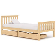 FAMIROSA Giroletto con 2 Cassetti in Legno Massello di Pino 100x200 cm-0337