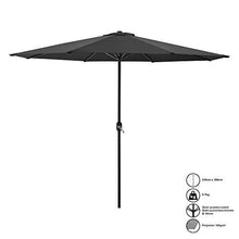 casa.pro Ombrellone da Giardino con Palo Centrale in Acciaio - Altezza 230 cm - Ombrellone da Spiaggia/Terrazza con Telo Idrorepellente Ø 3 m - Nero