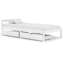 SKM Giroletto con 2 Cassetti Bianco in Massello di Pino 100x200 cm (24.01kg)