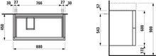 Laufen Mobiletto lavabo Kartell Running, Adatto per lavabo 810338, 2 cassetti, 880x600x450, colorazione: Grigio ciottolo - H4076180336411