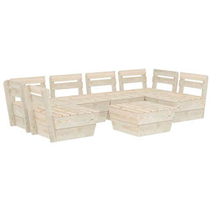 Tidyard 7 pz Set Divani Pallet Angolari Modulari da Giardino Esterno 6 Posti in Legno di Abete Impregnato,Divano Angoalre,Divani da Esterno,Divano Pallet da Giardino in Legno,Divani Modulari in Legno