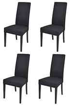 Tommychairs - Set 4 sedie modello Chiara per cucina bar e sala da pranzo, robusta struttura in legno di faggio verniciata nero, seduta e schienale imbottiti e rivestiti in tessuto color nero
