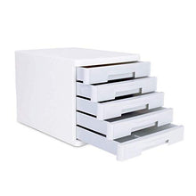 Archivi di File Forniture di Alta qualità Livelli Alto-Trasparente Resina cassetti Data Storage Box Office Tavolo Desktop Cupboard Pp di plastica - 26.5x34.4x25cm libreria (Color : White)