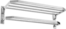 AINIYF Bagno Bagno Doccia mensola portasciugamani Bagagli a Parete Pieghevole in Acciaio Inossidabile 304 2 Tiers Doppio Stelo Punch Installazione Hanging, 3 Formati (Dimensioni: 495x237x170mm)
