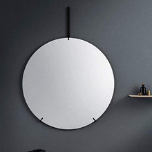 IG Specchio da Bagno a Muro Specchio Rotondo - Specchio Decorazione Della Parete Del Bagno - Specchio per il Trucco per il Trucco,Nero,60 Cm.