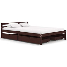 SKM Giroletto con 4 Cassetti Marrone Scuro Legno di Pino 140x200 cm (40.1kg)