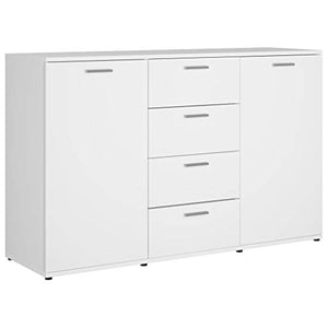 vidaXL Credenza Bianca 120x35,5x75 cm in Legno Multistrato