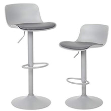 YOUNIKE - Sgabelli da Bar con Altezza Regolabile e Rotazione a 360°, Design Moderno ergonomico e aerodinamico per bancone Bar, Cucina e casa, Set da 2, Grigio Scuro