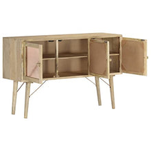 vidaXL Legno Massello di Mango Credenza Madia Mobile Armadietto Armadio Mobiletto Alto Portaoggetti Cassa Cassapanca Mobili 118x35x75 cm