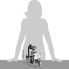 BRUBAKER Portabottiglie Scooter Driver Argento - Portabottiglie Scultura in Metallo - 27 cm Regalo Vino Figura in Metallo per Gli Appassionati di Scooter - con Biglietto D'auguri