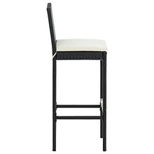 FAMIROSA Sgabelli da Bar con Cuscini 4 pz Neri in Polyrattan-3437