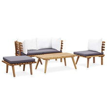 SKM Set Divani da Giardino 5 pz in Legno Massello di Acacia (43.6kg)