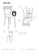 LARUSS 2 Sedie Cucina in Metallo Gloria Set di 2 SEDIE per Cucina Soggiorno Sala da Pranzo (Grigio)