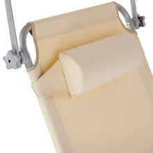 TecTake 800773 Set 2X Sedia a Sdraio con Parasole, Schienale Regolabile in 4 Posizioni, Rivestimento Resistente, Giardino Spiaggia Lettino da Sole - Disponibile in Diversi Colori (Beige | No. 403418)