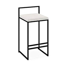 LXYPLM Sgabello Sedie Bar Barstools Contatore Ferro Battuto Bar Sedie Sedile, nordici Simple Home Tempo Libero Colazione Cucina Alti sgabelli con Schienale Arredo Bar Cucina (Color : White)