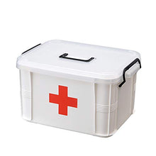 LICHENGTAI Scatola di medicina portatile in plastica per uso domestico, kit di pronto soccorso 24,5 x 17,5 x 13,5 cm, contenitore per medicinali per casa, clinica, ospedale, bianco