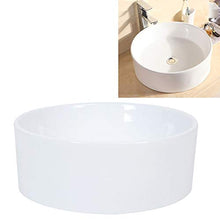 Dioche Lavandino da appoggio in ceramica 405 mm moderno rotondo lavabo lavabo bagno bagno rubinetto bianco